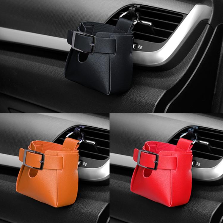 Borsa portaoggetti in pelle PU da appendere alla bocchetta dell'aria dell'auto.
