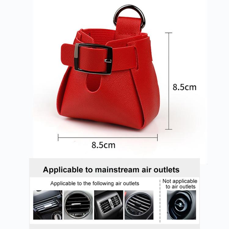 Borsa portaoggetti in pelle PU da appendere alla bocchetta dell'aria dell'auto.