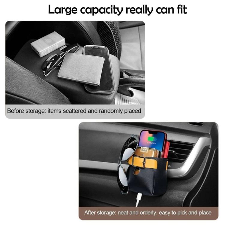 Borsa portaoggetti in pelle PU da appendere alla bocchetta dell'aria dell'auto.