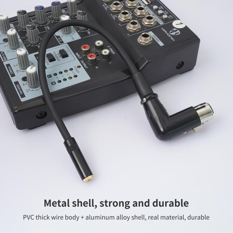 Cavo adattatore convertitore audio da 3,5 mm femmina a XLR femmina con connettore a gomito, 3.5mm Female to XLR Female Elbow