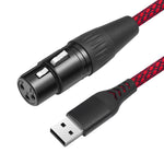 Cavo di registrazione audio da USB-A a XLR femmina per microfono dinamico, 1m, 2m, 3m