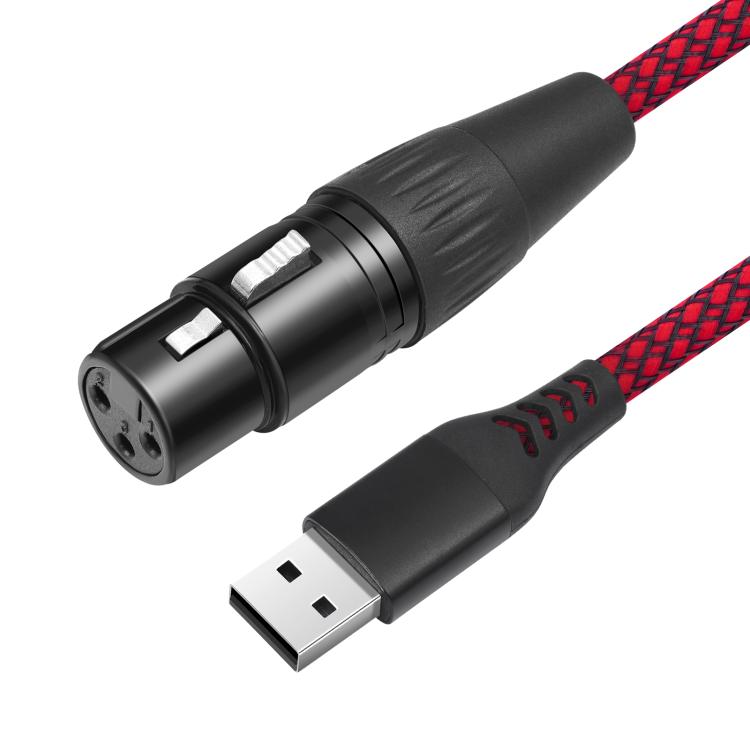 Cavo di registrazione audio da USB-A a XLR femmina per microfono dinamico, 1m, 2m, 3m
