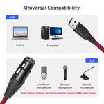 Cavo di registrazione audio da USB-A a XLR femmina per microfono dinamico, 1m, 2m, 3m