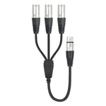 Cavo audio splitter a 3 vie, lunghezza: 60 cm, XLR Female to 3 XLR Male, XLR Male to 3 XLR Female