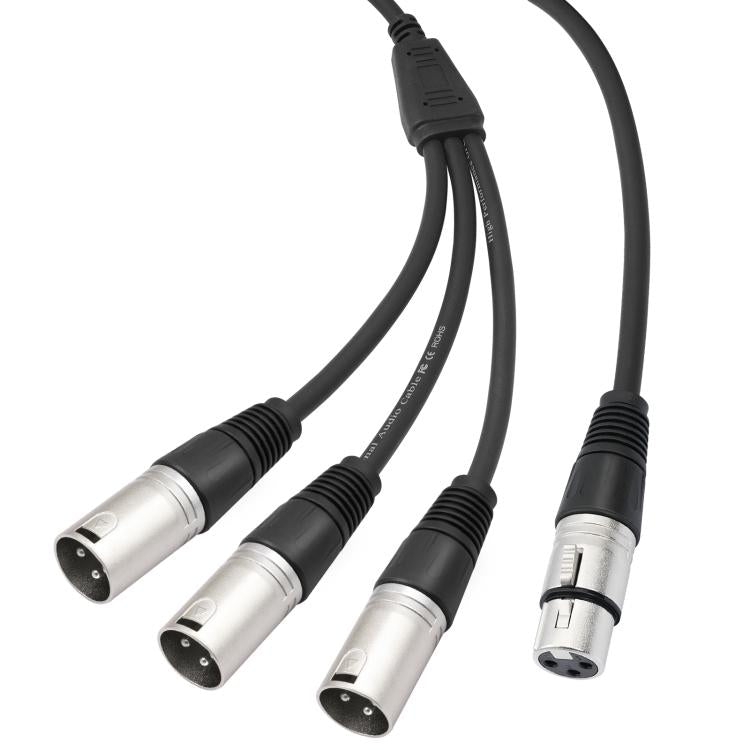 Cavo audio splitter a 3 vie, lunghezza: 60 cm, XLR Female to 3 XLR Male, XLR Male to 3 XLR Female