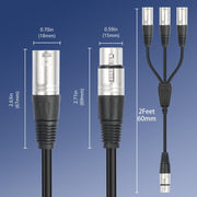 Cavo splitter audio XLR 3 vie 60 cm