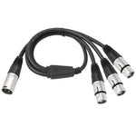 Cavo audio splitter a 3 vie, lunghezza: 60 cm, XLR Female to 3 XLR Male, XLR Male to 3 XLR Female