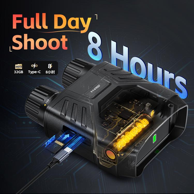 FNIRSI NVS-40 Dispositivo binoculare portatile per esterni, piccolo, con visione notturna a infrarossi HD a colori 4K., NVS-40