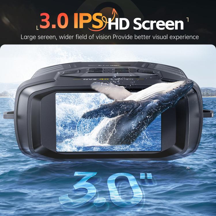 FNIRSI NVS-40 Dispositivo binoculare portatile per esterni, piccolo, con visione notturna a infrarossi HD a colori 4K., NVS-40