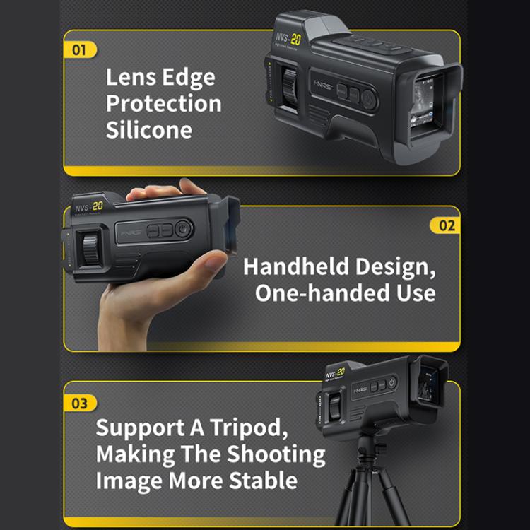 FNIRSI NVS-20 Dispositivo portatile per la visione notturna a infrarossi HD 4K a colori per esterni., NVS-20