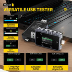 Tester di monitoraggio dell'ondulazione professionale multifunzione Fnirsi FNAC-28 con porte Type-C e USB., FNAC-28