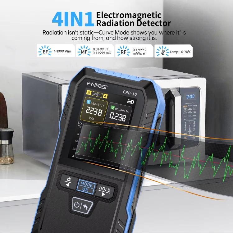 FNIRSI ERD-10 Rilevatore radiazioni elettromagnetiche 3 in 1