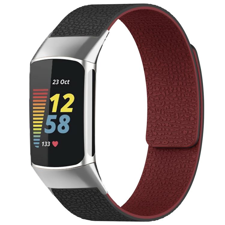 Cinturino per orologio magnetico in silicone con texture litchi xDfind, For Fitbit Charge 5 / Charge 6, For Fitbit Versa 4/Versa3/Sense2/Sense