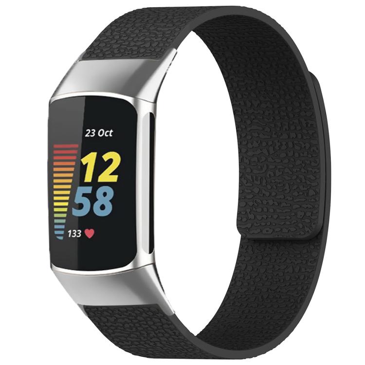 Cinturino per orologio magnetico in silicone con texture litchi xDfind, For Fitbit Charge 5 / Charge 6, For Fitbit Versa 4/Versa3/Sense2/Sense