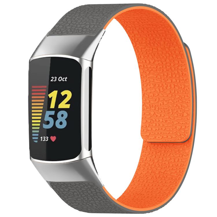 Cinturino per orologio magnetico in silicone con texture litchi xDfind, For Fitbit Charge 5 / Charge 6, For Fitbit Versa 4/Versa3/Sense2/Sense