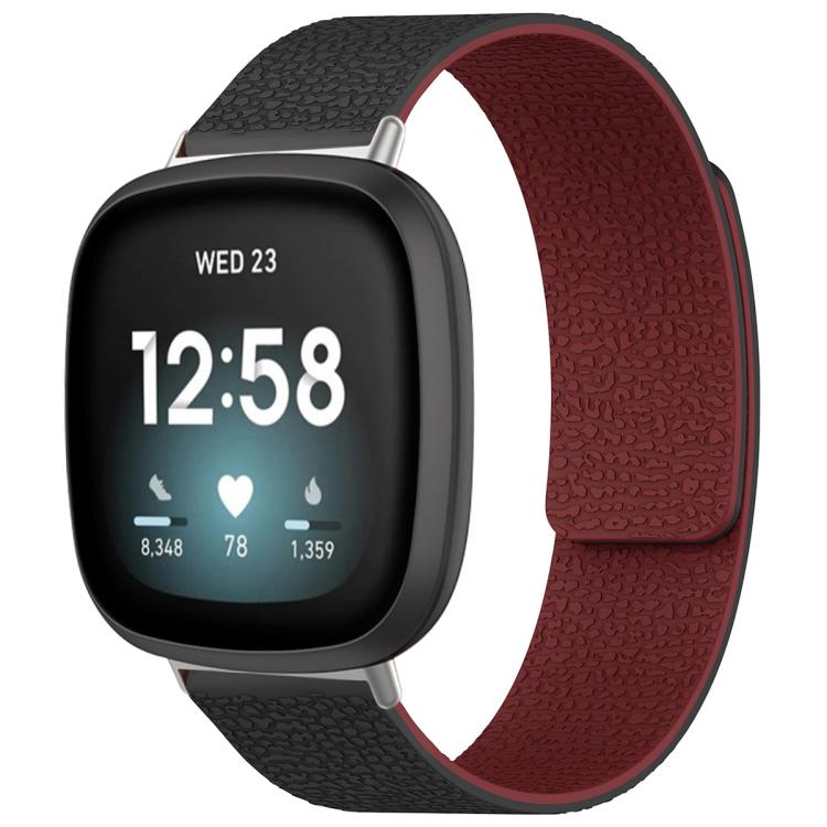 Cinturino per orologio magnetico in silicone con texture litchi xDfind, For Fitbit Charge 5 / Charge 6, For Fitbit Versa 4/Versa3/Sense2/Sense