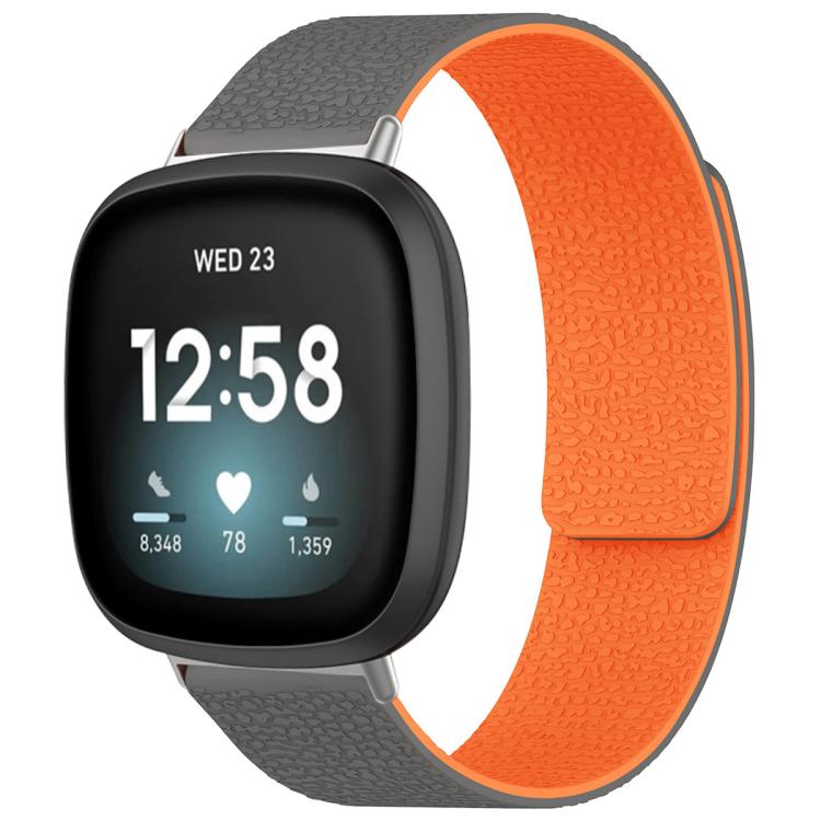 Cinturino per orologio magnetico in silicone con texture litchi xDfind, For Fitbit Charge 5 / Charge 6, For Fitbit Versa 4/Versa3/Sense2/Sense