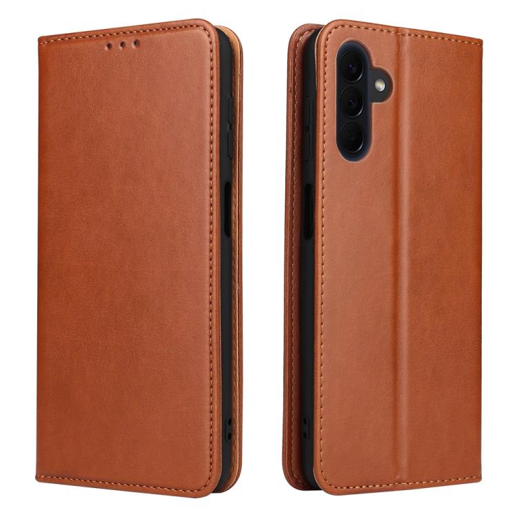 Custodia per telefono Fierre Shann in vera pelle PU con texture., For Galaxy A57 5G, For Samsung Galaxy A56 5G
