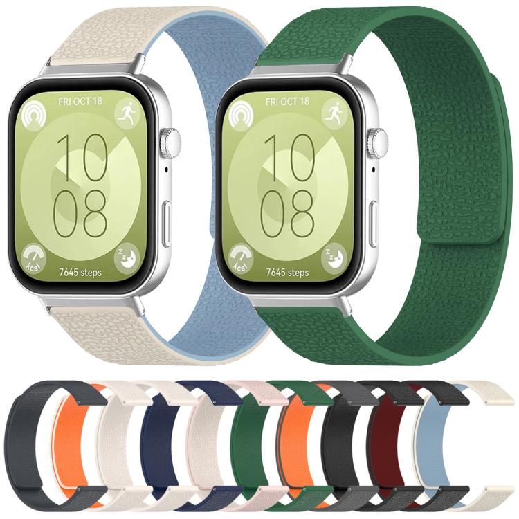Cinturino per orologio magnetico in silicone con texture litchi xDfind, For Huawei Watch Fit4 / Fit4 Pro / Fit3, For Huawei Band 10 / 9 / 8