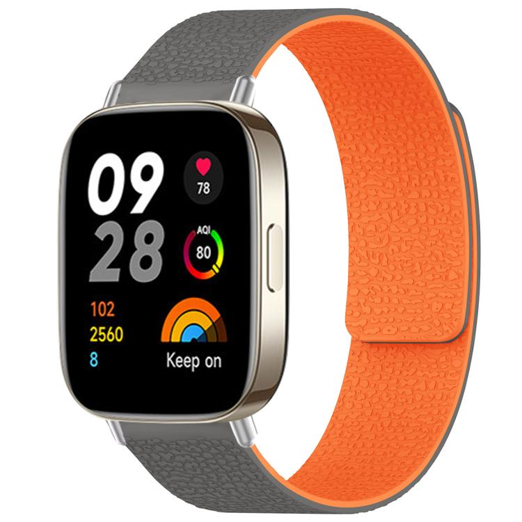 Cinturino per orologio magnetico in silicone con texture litchi xDfind, For Redmi Watch 3 Active/Watch 3 Lite, For Redmi Watch 3