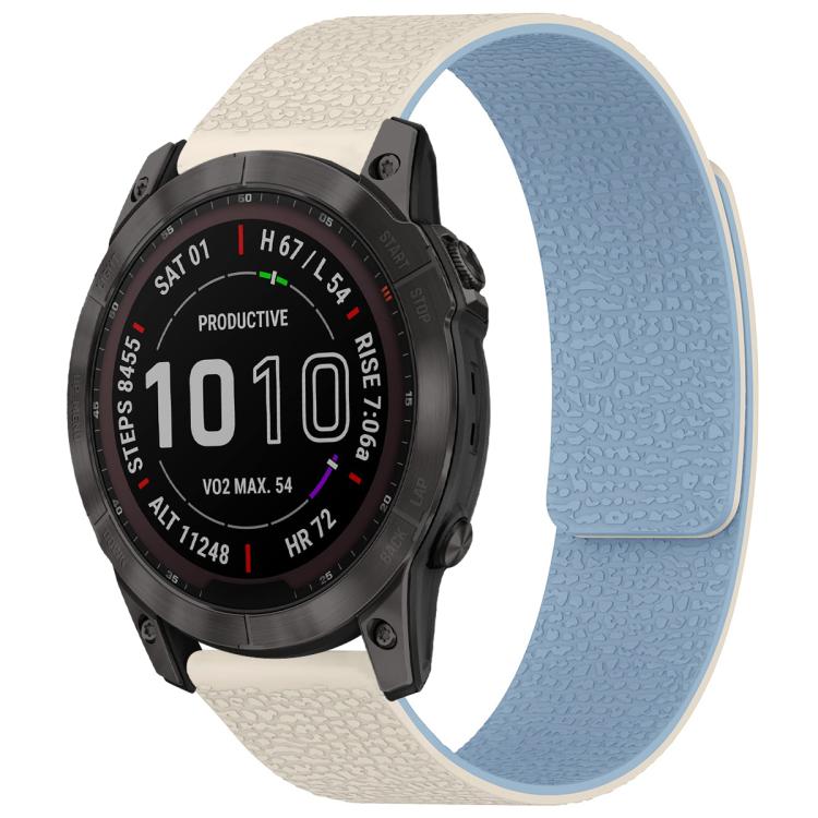 Cinturino per orologio magnetico in silicone con texture litchi xDfind, For Garmin Fenix 8/7X/6X/5X 26mm, For Garmin Fenix 8/7/6/5 22mm