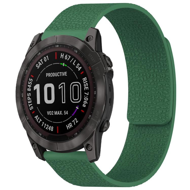 Cinturino per orologio magnetico in silicone con texture litchi xDfind, For Garmin Fenix 8/7X/6X/5X 26mm, For Garmin Fenix 8/7/6/5 22mm