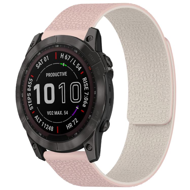 Cinturino per orologio magnetico in silicone con texture litchi xDfind, For Garmin Fenix 8/7X/6X/5X 26mm, For Garmin Fenix 8/7/6/5 22mm