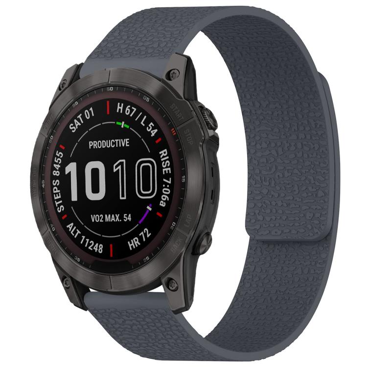 Cinturino per orologio magnetico in silicone con texture litchi xDfind, For Garmin Fenix 8/7X/6X/5X 26mm, For Garmin Fenix 8/7/6/5 22mm