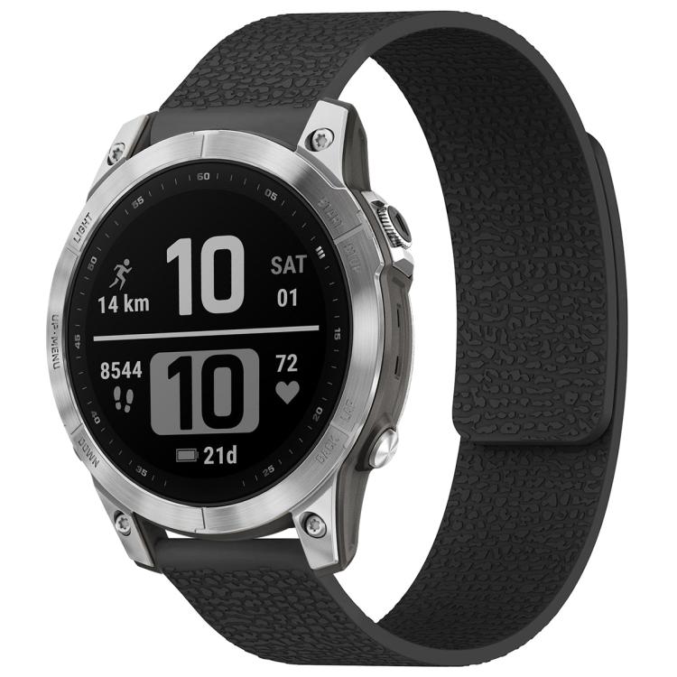 Cinturino per orologio magnetico in silicone con texture litchi xDfind, For Garmin Fenix 8/7X/6X/5X 26mm, For Garmin Fenix 8/7/6/5 22mm