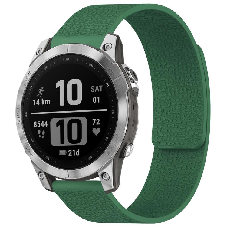 Cinturino per orologio magnetico in silicone con texture litchi xDfind, For Garmin Fenix 8/7X/6X/5X 26mm, For Garmin Fenix 8/7/6/5 22mm