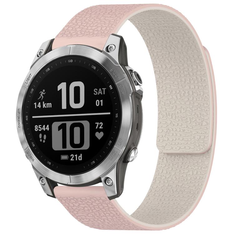 Cinturino per orologio magnetico in silicone con texture litchi xDfind, For Garmin Fenix 8/7X/6X/5X 26mm, For Garmin Fenix 8/7/6/5 22mm