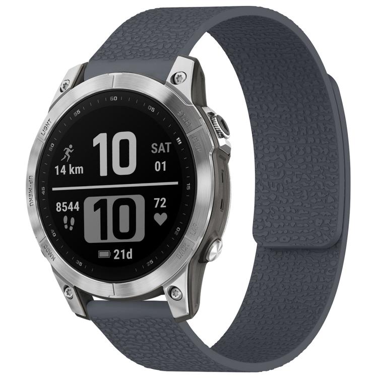 Cinturino per orologio magnetico in silicone con texture litchi xDfind, For Garmin Fenix 8/7X/6X/5X 26mm, For Garmin Fenix 8/7/6/5 22mm