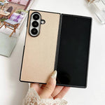 Custodia per telefono Morandi Solid Color con texture effetto pelle, For Samsung Galaxy Z Fold7 5G