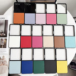 Custodia per telefono Morandi Solid Color con texture effetto pelle, For Galaxy Z Flip8 5G