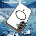 Custodia ibrida in PC TPU con airbag antiurto e MagSafe per telefono., For Galaxy S26 FE 5G, For Samsung Galaxy S26+ 5G, For Samsung Galaxy S26 Edge 5G, For Samsung Galaxy S26 Ultra 5G, For Samsung Galaxy S26 5G, For Samsung Galaxy S25 Edge 5G