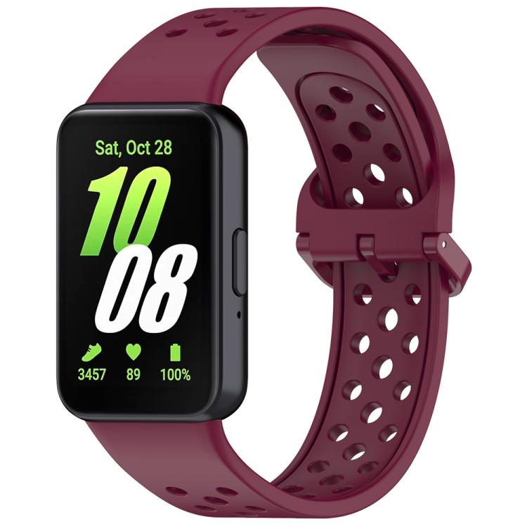 Cinturino per orologio in silicone traspirante a tinta unita con fibbia colorata xDfind, For Samsung Galaxy Fit3