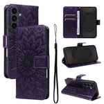 Custodia per telefono in pelle con motivo a girasole in rilievo., For Galaxy S26 Ultra 5G, For Galaxy S26 5G, For Galaxy S25 FE 5G
