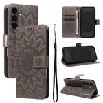 Custodia per telefono in pelle con motivo a girasole in rilievo., For Galaxy S26 Ultra 5G, For Galaxy S26 5G, For Galaxy S25 FE 5G