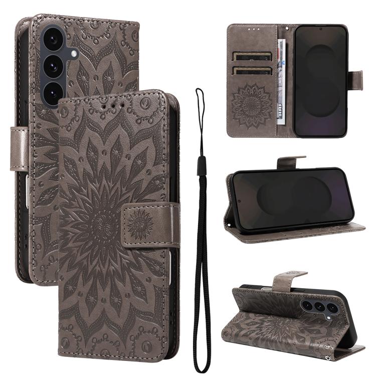 Custodia per telefono in pelle con motivo a girasole in rilievo., For Galaxy S26 Ultra 5G, For Galaxy S26 5G, For Galaxy S25 FE 5G