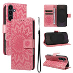 Custodia per telefono in pelle con motivo a girasole in rilievo., For Galaxy S26 Ultra 5G, For Galaxy S26 5G, For Galaxy S25 FE 5G