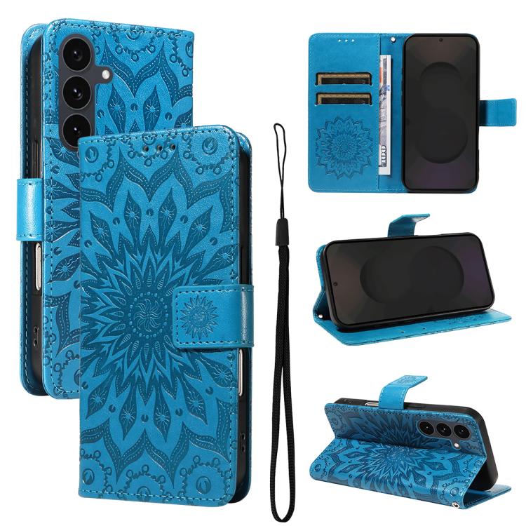 Custodia per telefono in pelle con motivo a girasole in rilievo., For Galaxy S26 Ultra 5G, For Galaxy S26 5G, For Galaxy S25 FE 5G