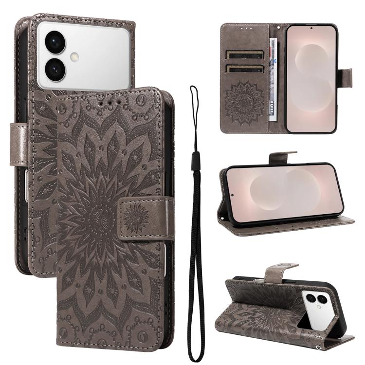 Custodia per telefono in pelle con motivo a girasole in rilievo., For Galaxy S26 FE 5G, For Galaxy S26+ 5G, For Galaxy S26 Edge 5G