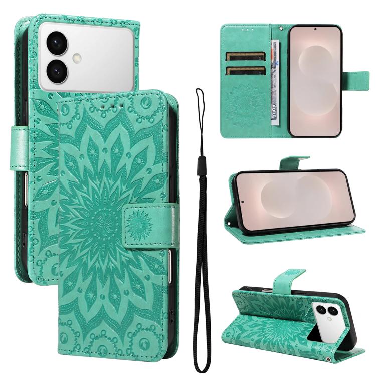 Custodia per telefono in pelle con motivo a girasole in rilievo., For Galaxy S26 FE 5G, For Galaxy S26+ 5G, For Galaxy S26 Edge 5G