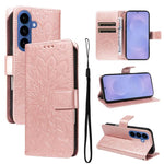 Custodia per telefono in pelle con motivo a girasole in rilievo., For Galaxy S26 Ultra 5G, For Galaxy S26 5G, For Galaxy S25 FE 5G