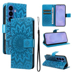 Custodia per telefono in pelle con motivo a girasole in rilievo., For Galaxy S26 Ultra 5G, For Galaxy S26 5G, For Galaxy S25 FE 5G