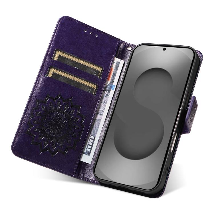 Custodia per telefono in pelle con motivo a girasole in rilievo., For Galaxy S26 Ultra 5G, For Galaxy S26 5G, For Galaxy S25 FE 5G