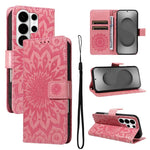 Custodia per telefono in pelle con motivo a girasole in rilievo., For Galaxy S26 Ultra 5G, For Galaxy S26 5G, For Galaxy S25 FE 5G
