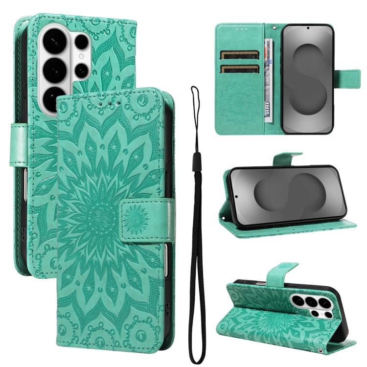 Custodia per telefono in pelle con motivo a girasole in rilievo., For Galaxy S26 Ultra 5G, For Galaxy S26 5G, For Galaxy S25 FE 5G