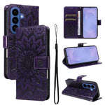 Custodia per telefono in pelle con motivo a girasole in rilievo., For Galaxy S26 FE 5G, For Galaxy S26+ 5G, For Galaxy S26 Edge 5G
