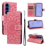 Custodia per telefono in pelle con motivo a girasole in rilievo., For Galaxy S26 FE 5G, For Galaxy S26+ 5G, For Galaxy S26 Edge 5G